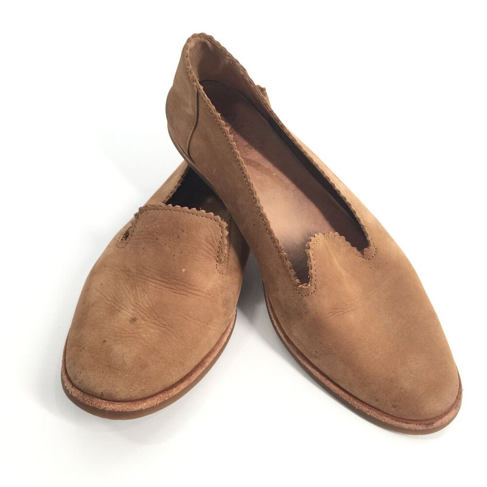 Ugg Australia Vista Leather Slip On Ballet Flats Size 7 Womens Brown Tan Driving